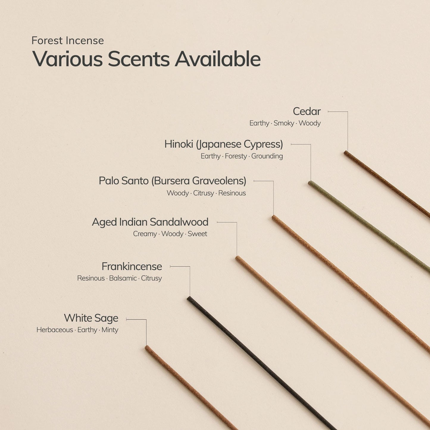Japanese White Sage Incense Stick Set – 30 Sticks CEDAR AND MYRRH