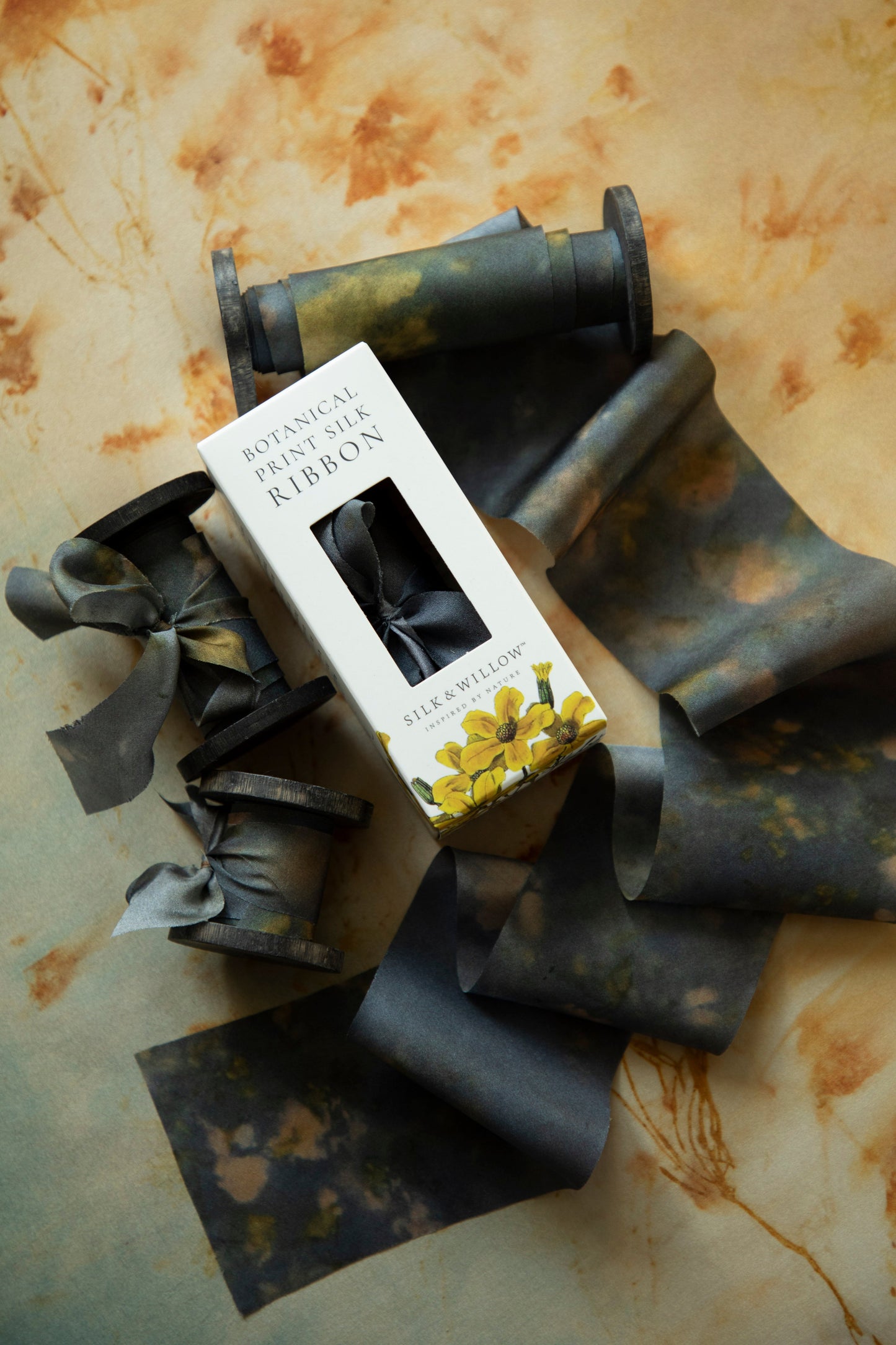 Botanical Print / Midnight Silk ribbon