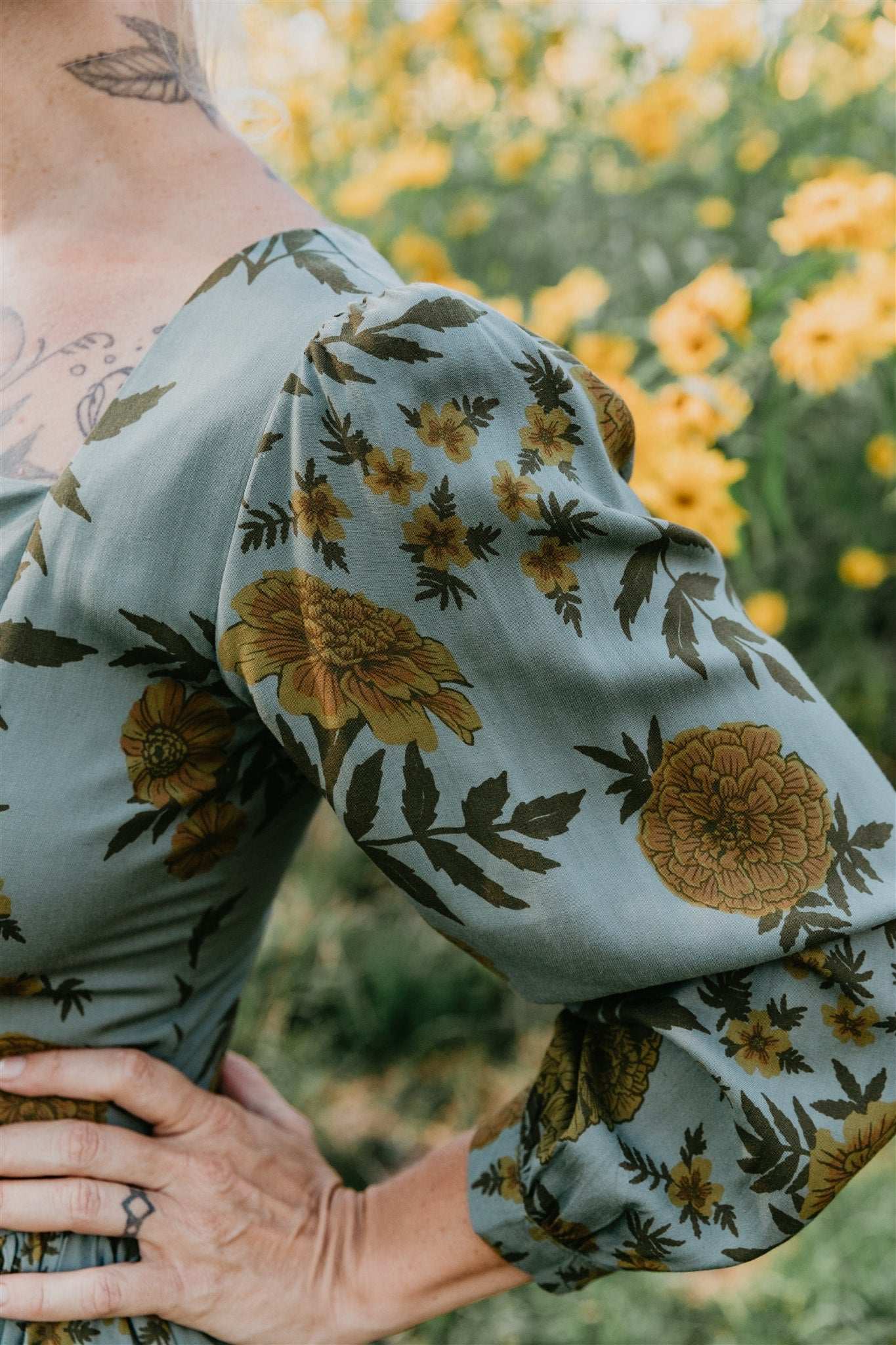 Prairie Dress in Slate Marigold Field Day