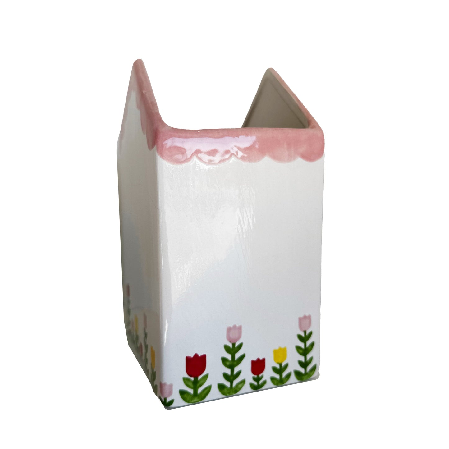 Tulip Fever Scalloped House Vase/Container Ruby Clay Company