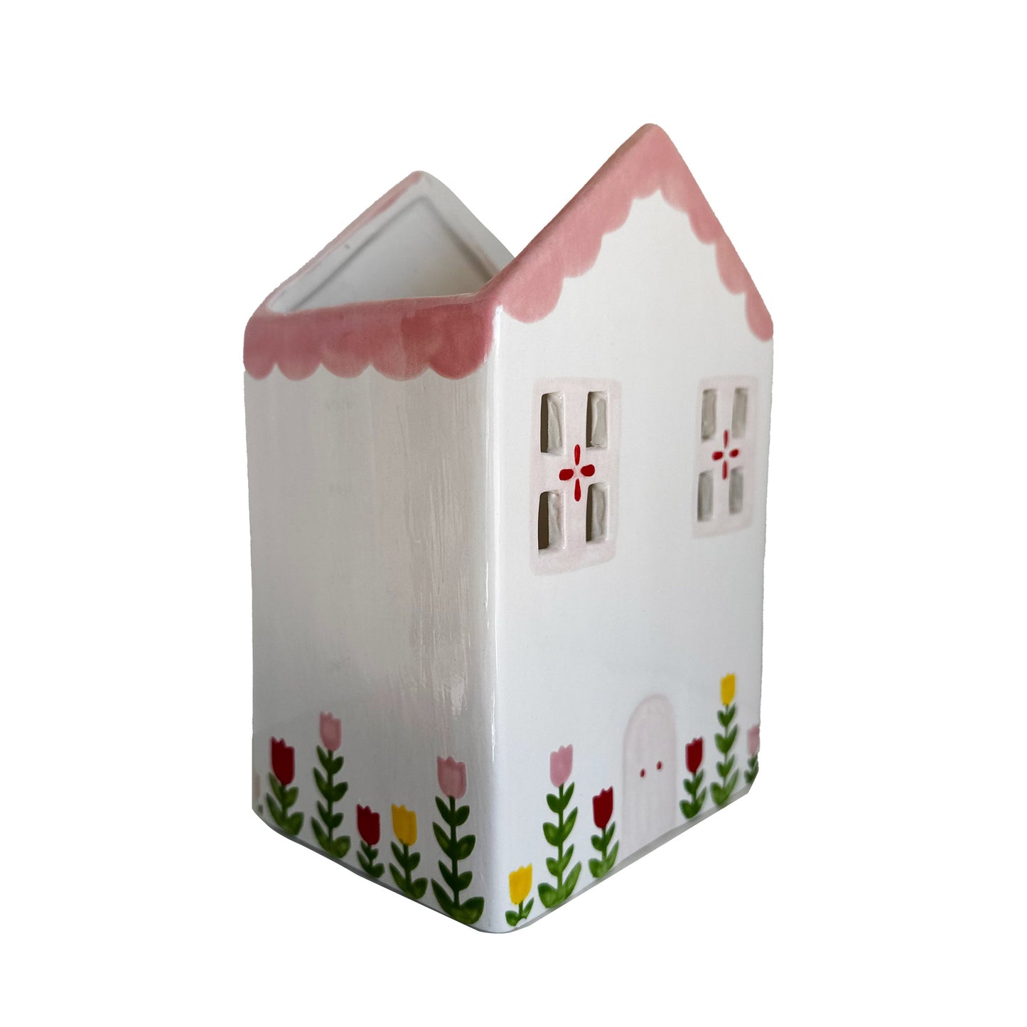 Tulip Fever Scalloped House Vase/Container Ruby Clay Company