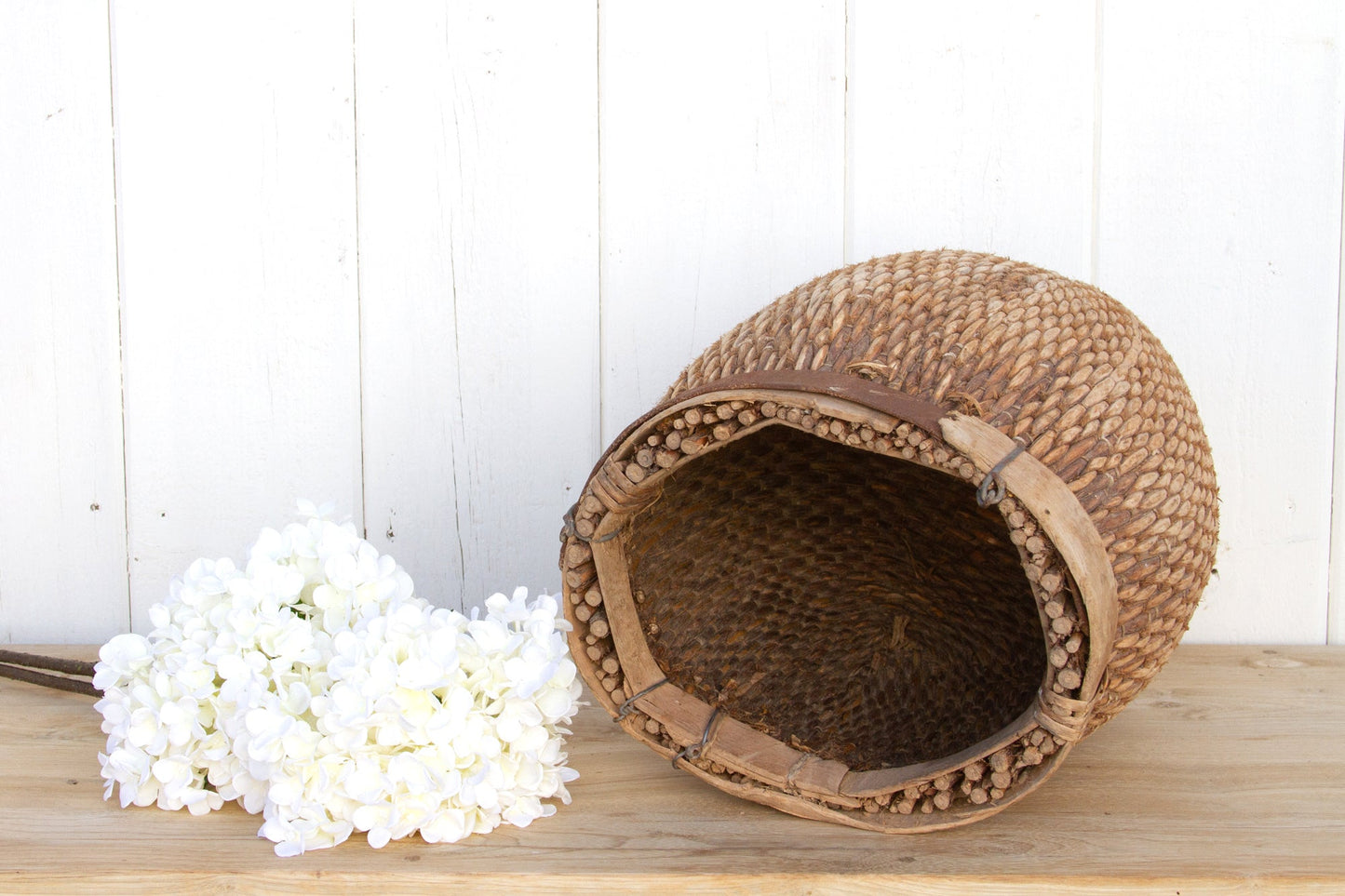 Antique Woven Farmhouse Basket