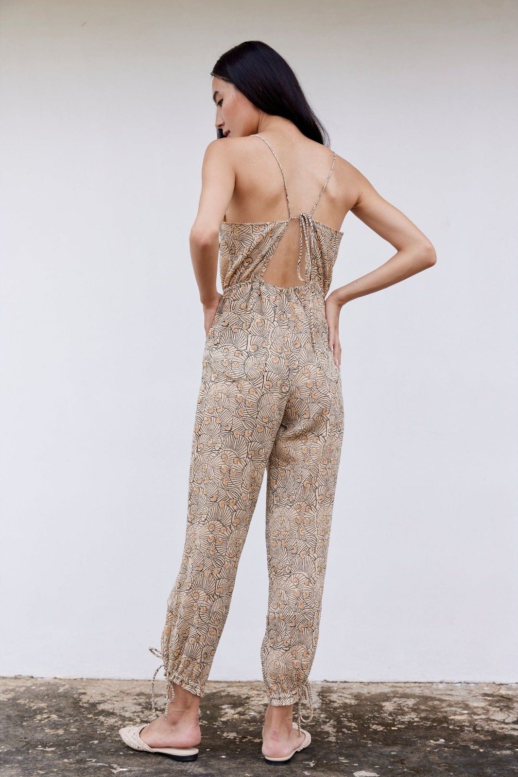 Hand-Printed Simané Jumpsuit (Desert Sand) CQC LA