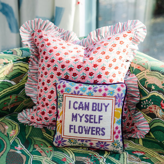 Flowers Needlepoint Pillow Furbish Studio
