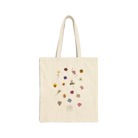 Pressed Flowers Cotton Canvas Tote Bag Printify