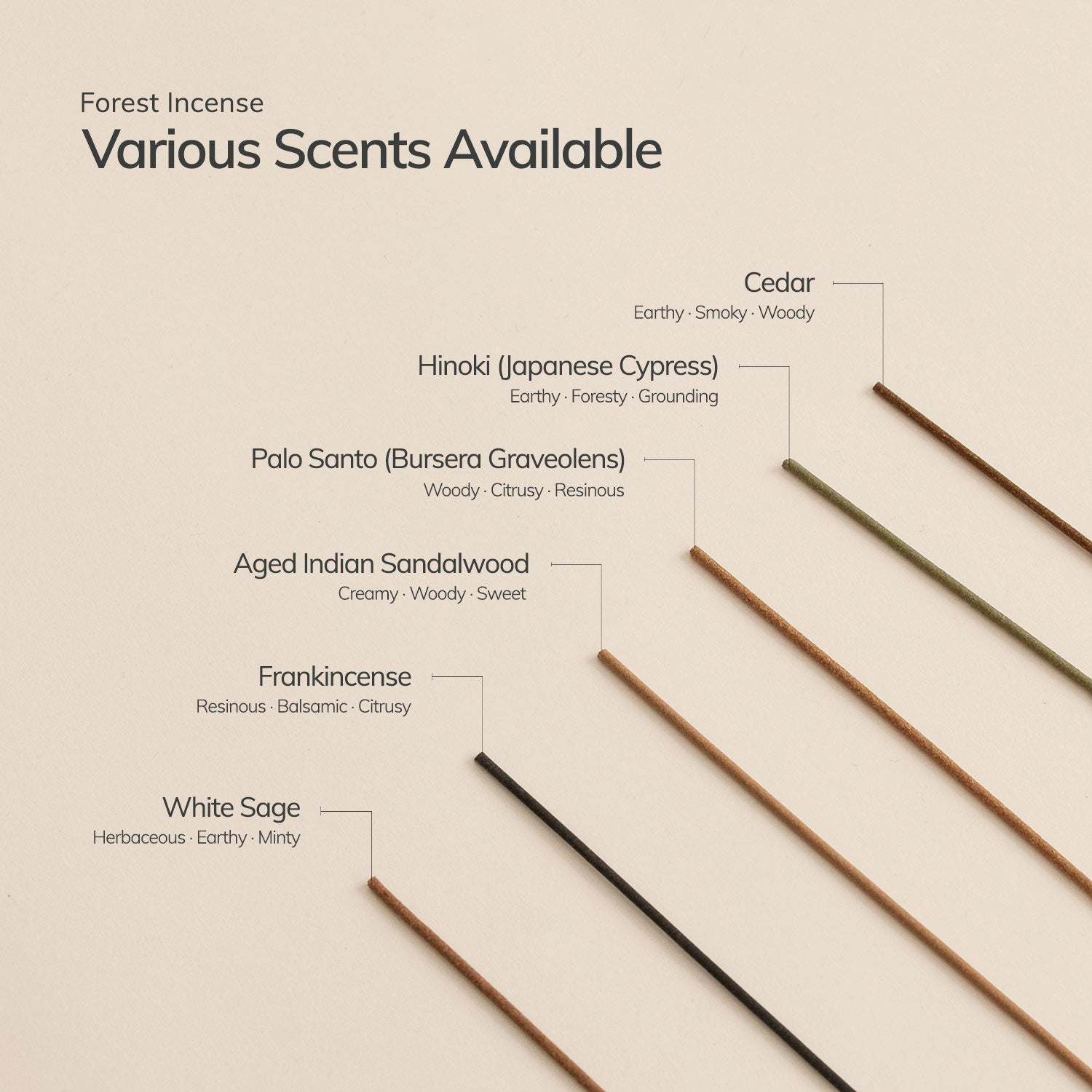 Japanese White Sage Incense Stick Set – 30 Sticks CEDAR AND MYRRH