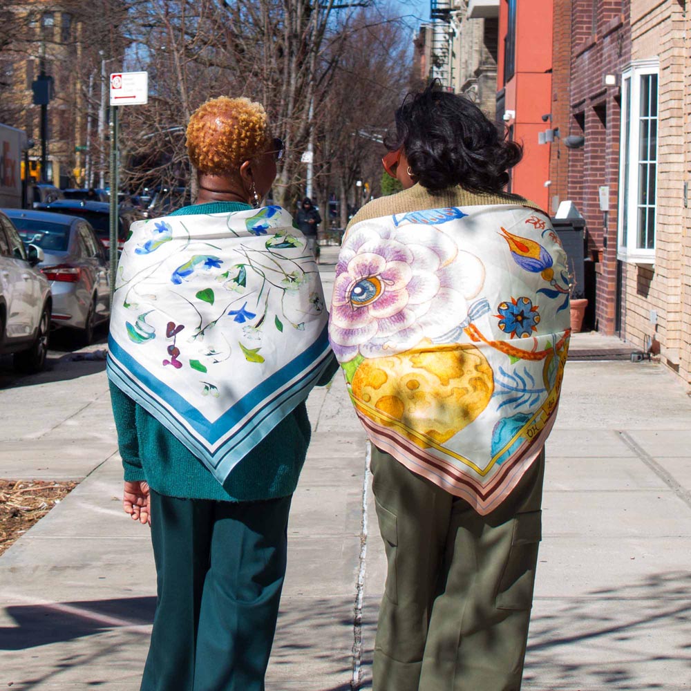 Garrulous Flowers Art Scarf Bond & Grace