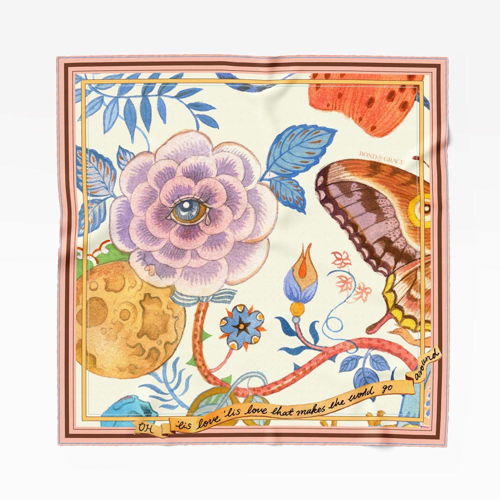 Garrulous Flowers Art Scarf Bond & Grace