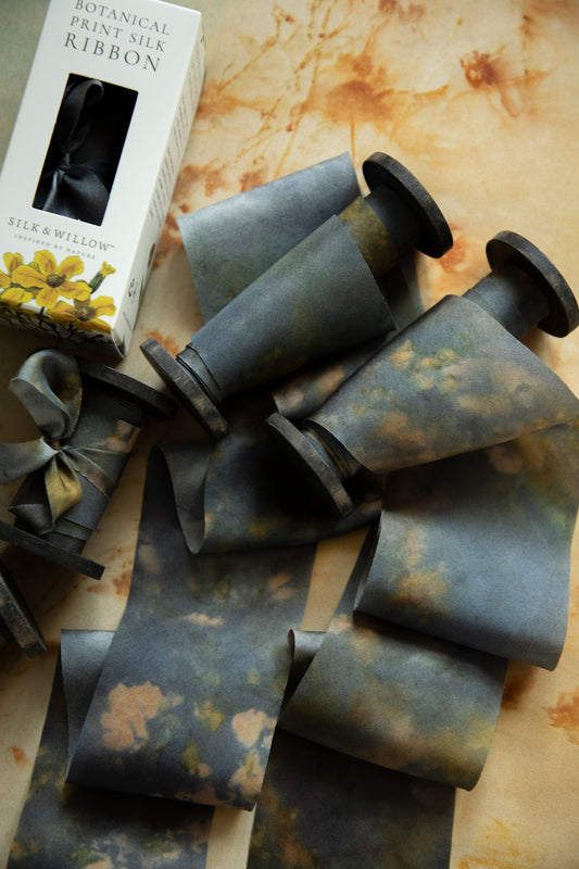 Botanical Print / Midnight Silk ribbon