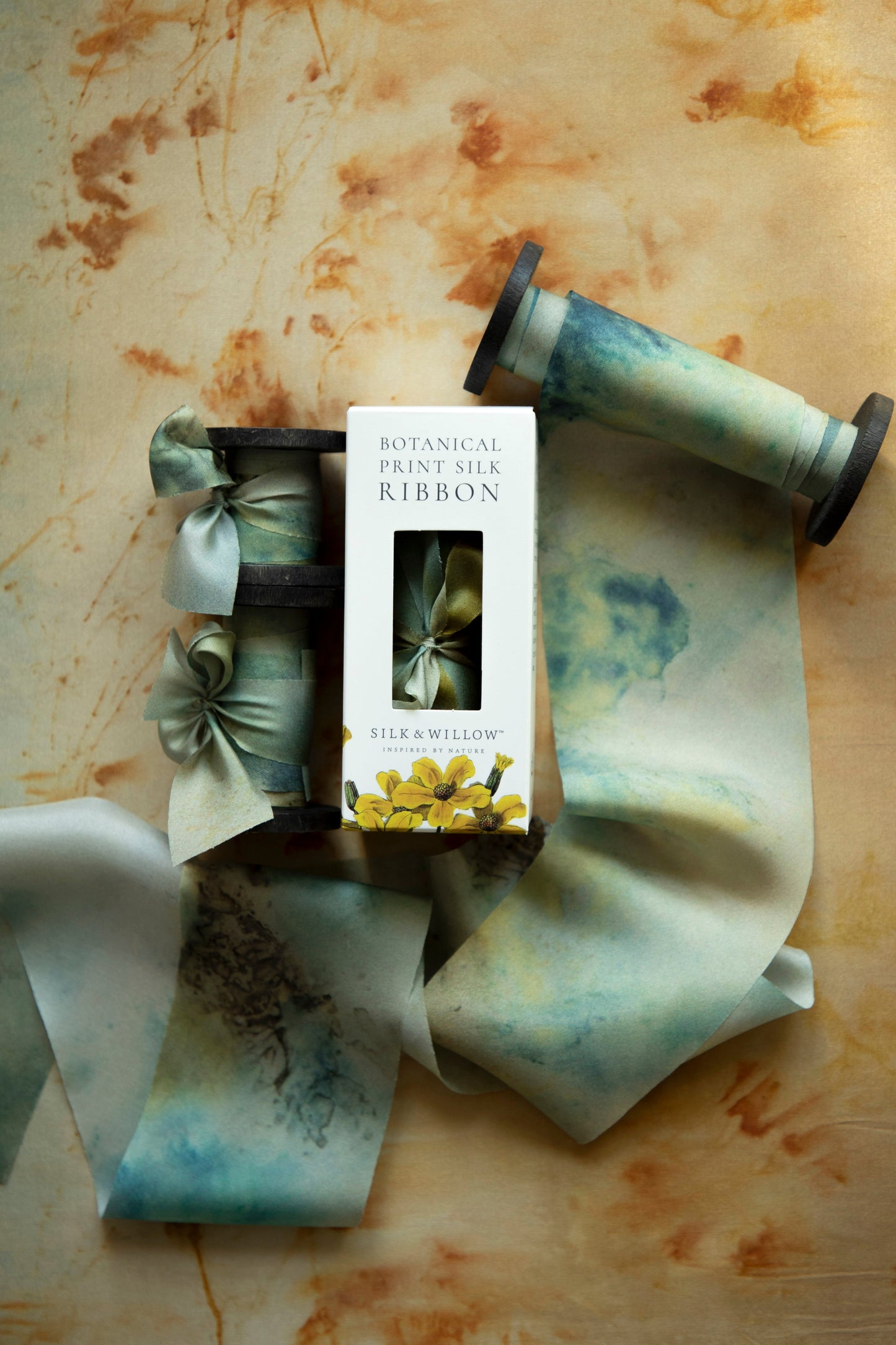 Botanical Print / Seascape Silk Ribbon