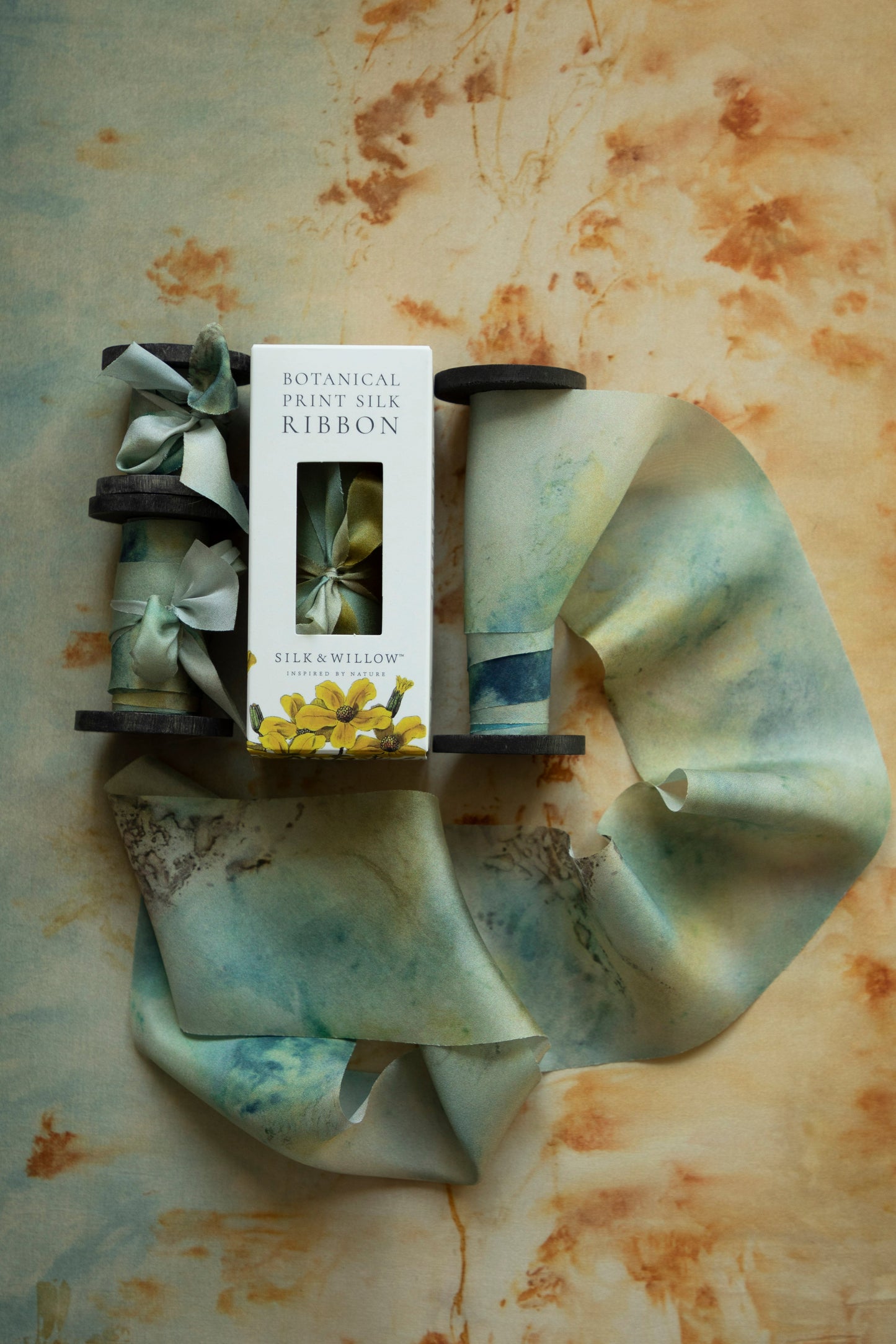 Botanical Print / Seascape Silk Ribbon
