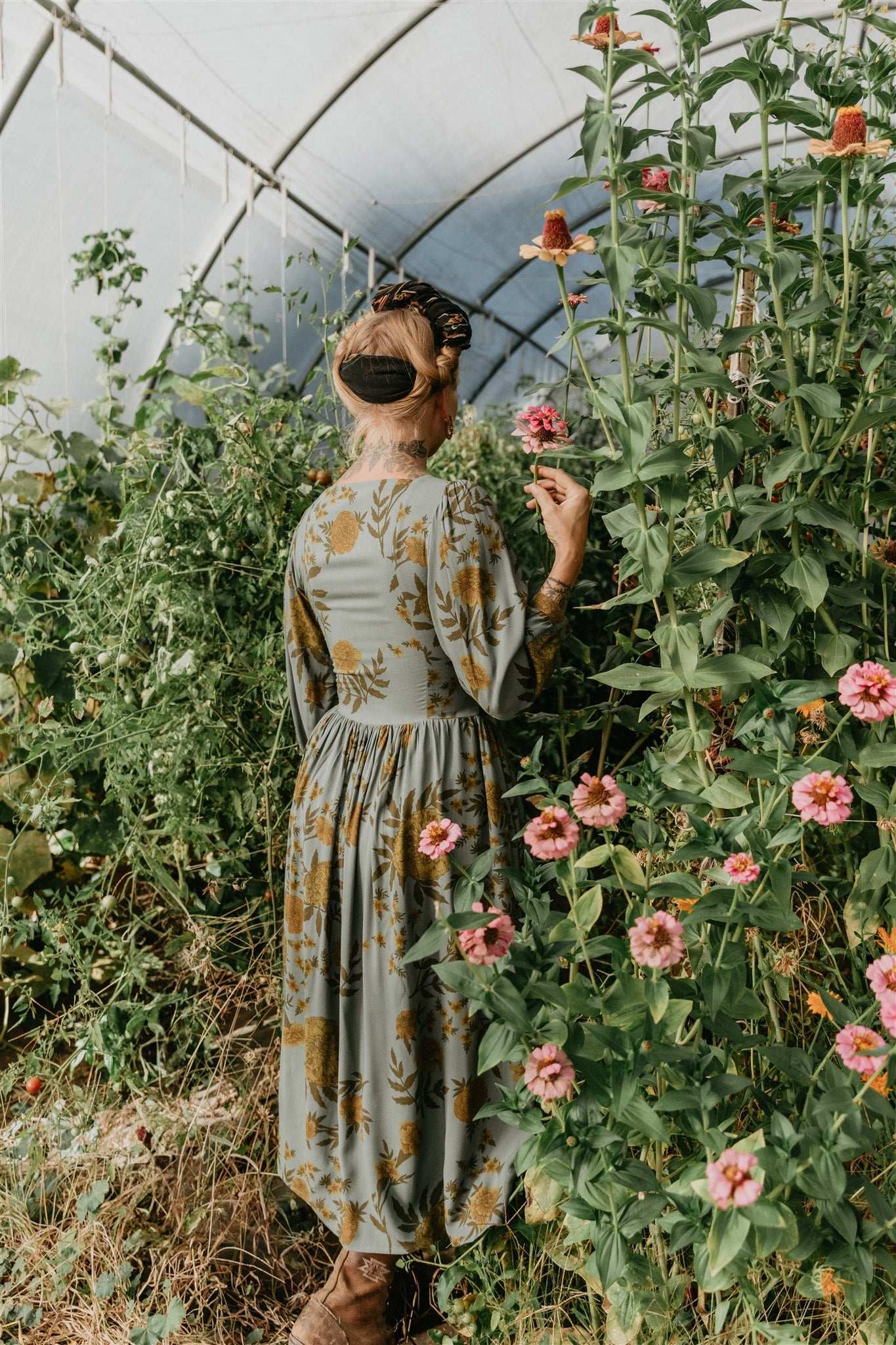 Prairie Dress in Slate Marigold Field Day