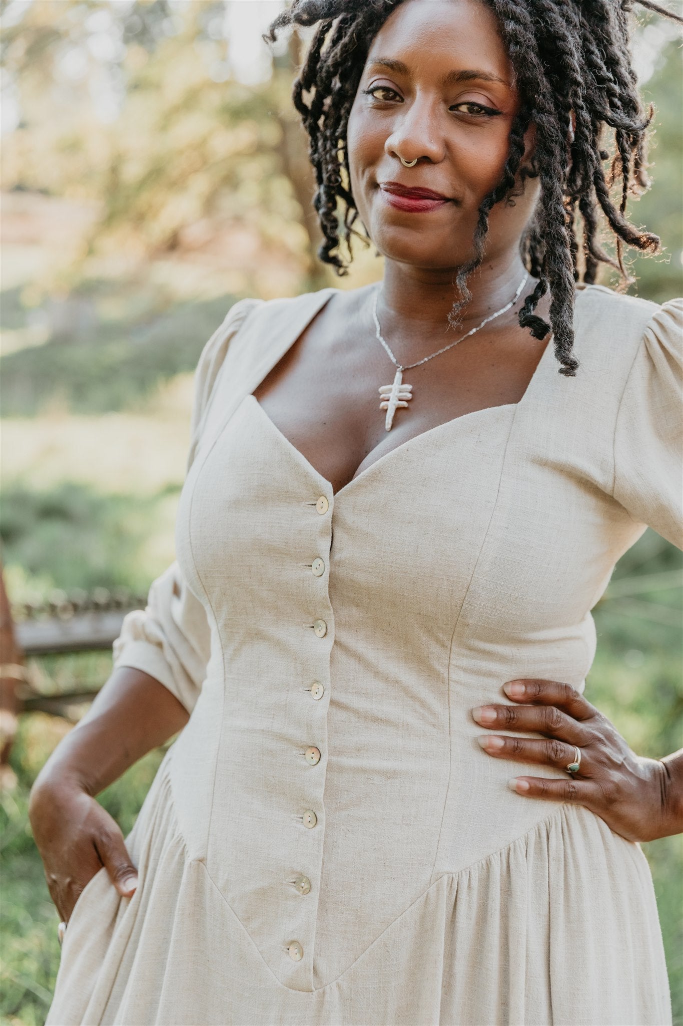 Prairie Dress in Oat Linen Field Day