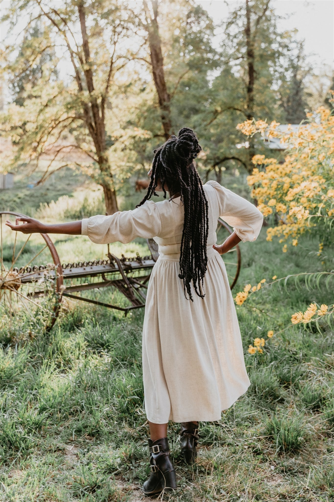 Prairie Dress in Oat Linen Field Day