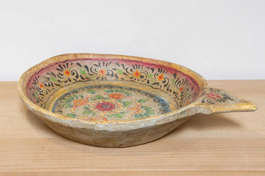 Amarilla Flor Painted Indian Parat Bowl