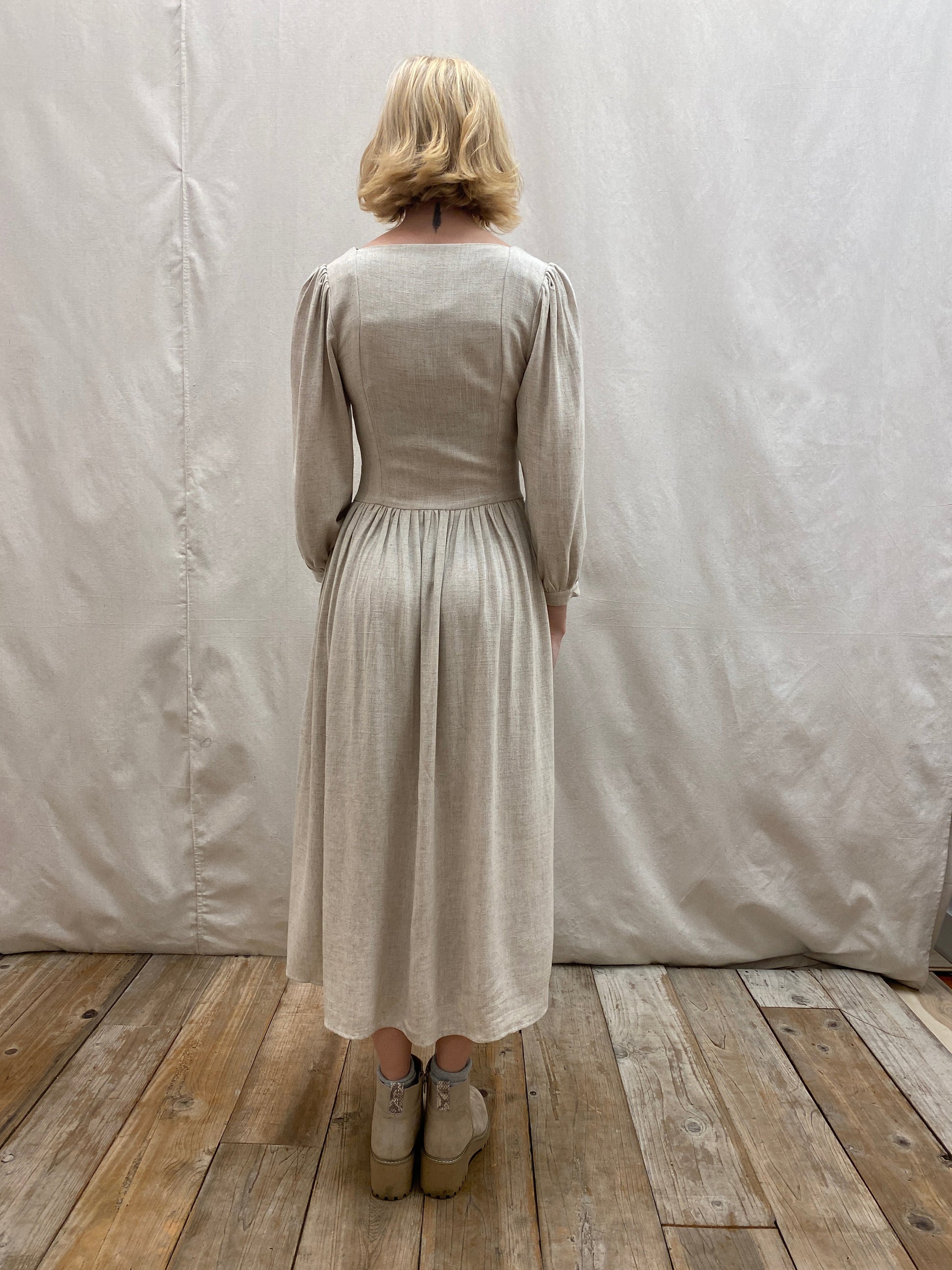 Prairie Dress in Oat Linen Field Day