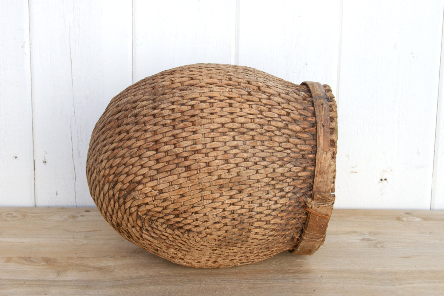 Antique Woven Grain Bucket