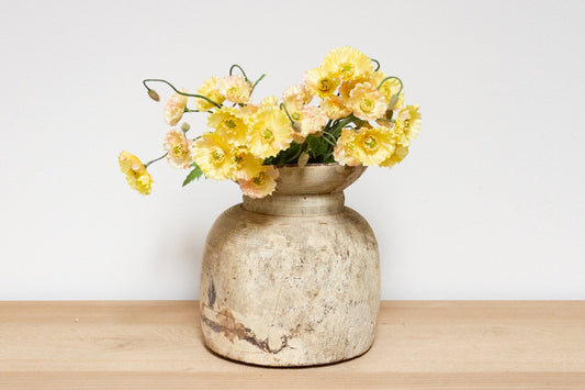 Antique Indian Wooden Pot-Telva