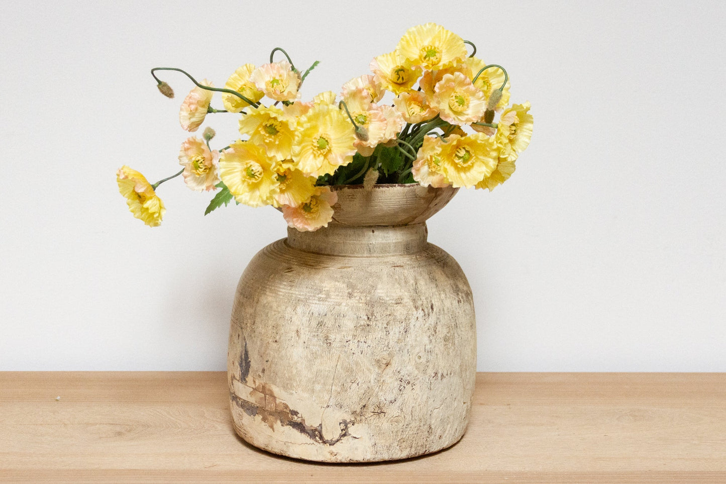 Antique Indian Wooden Pot-Telva