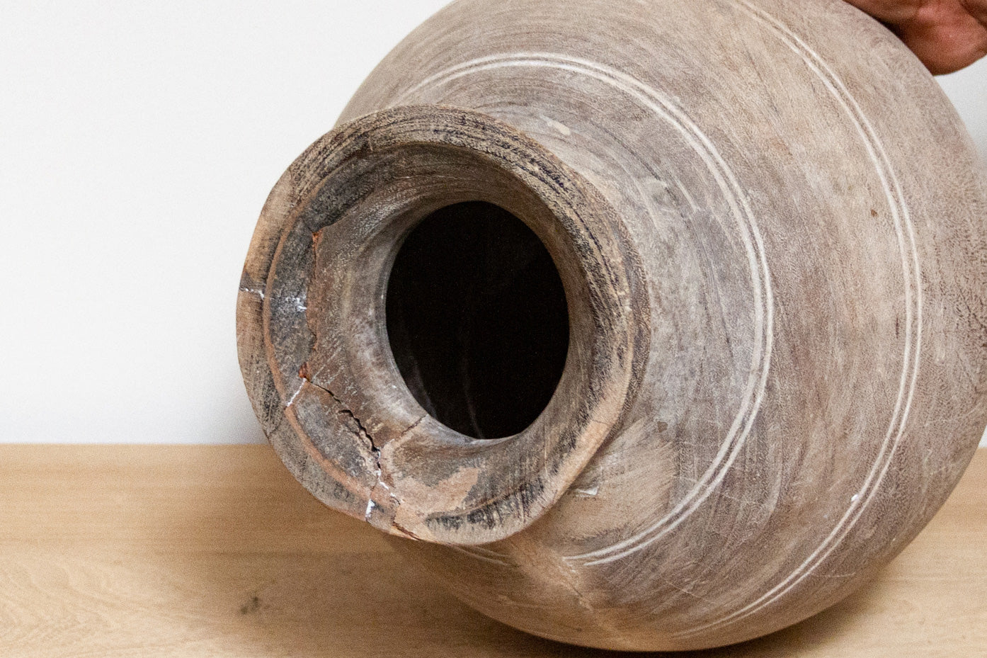 Aged Wooden Water Pot-Balesar