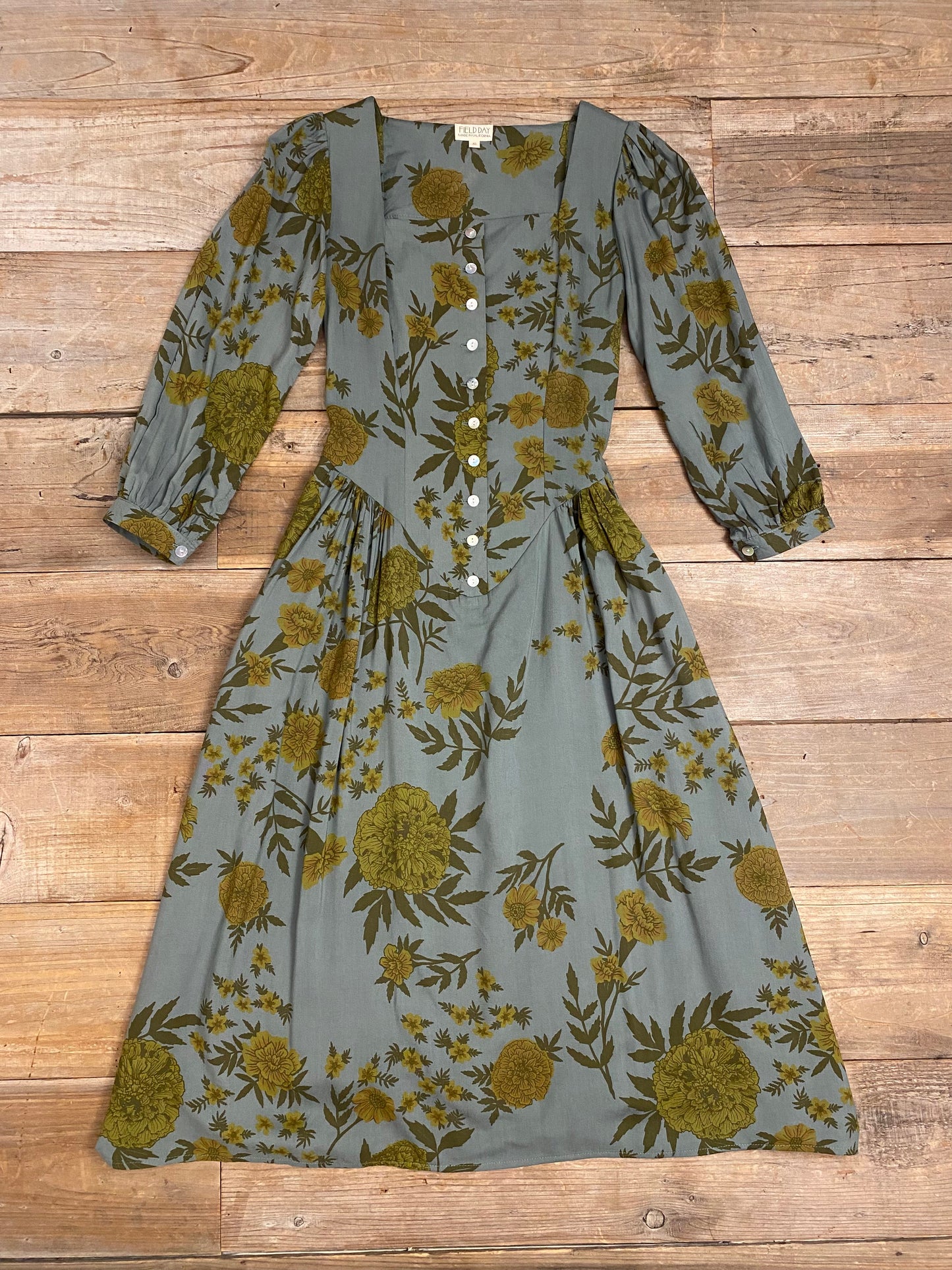 Prairie Dress in Slate Marigold Field Day