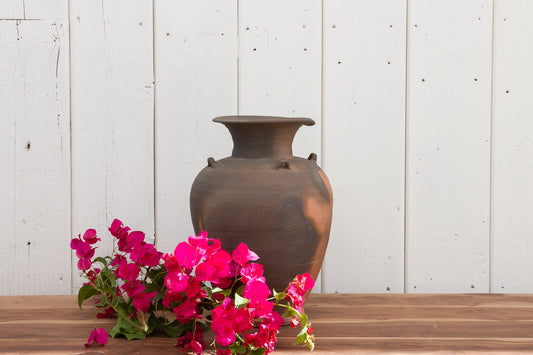 Burnished Clay Asian Vase