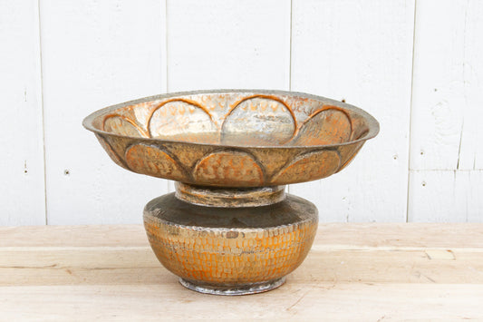 19th Century Silvering Copper Water Bowl
