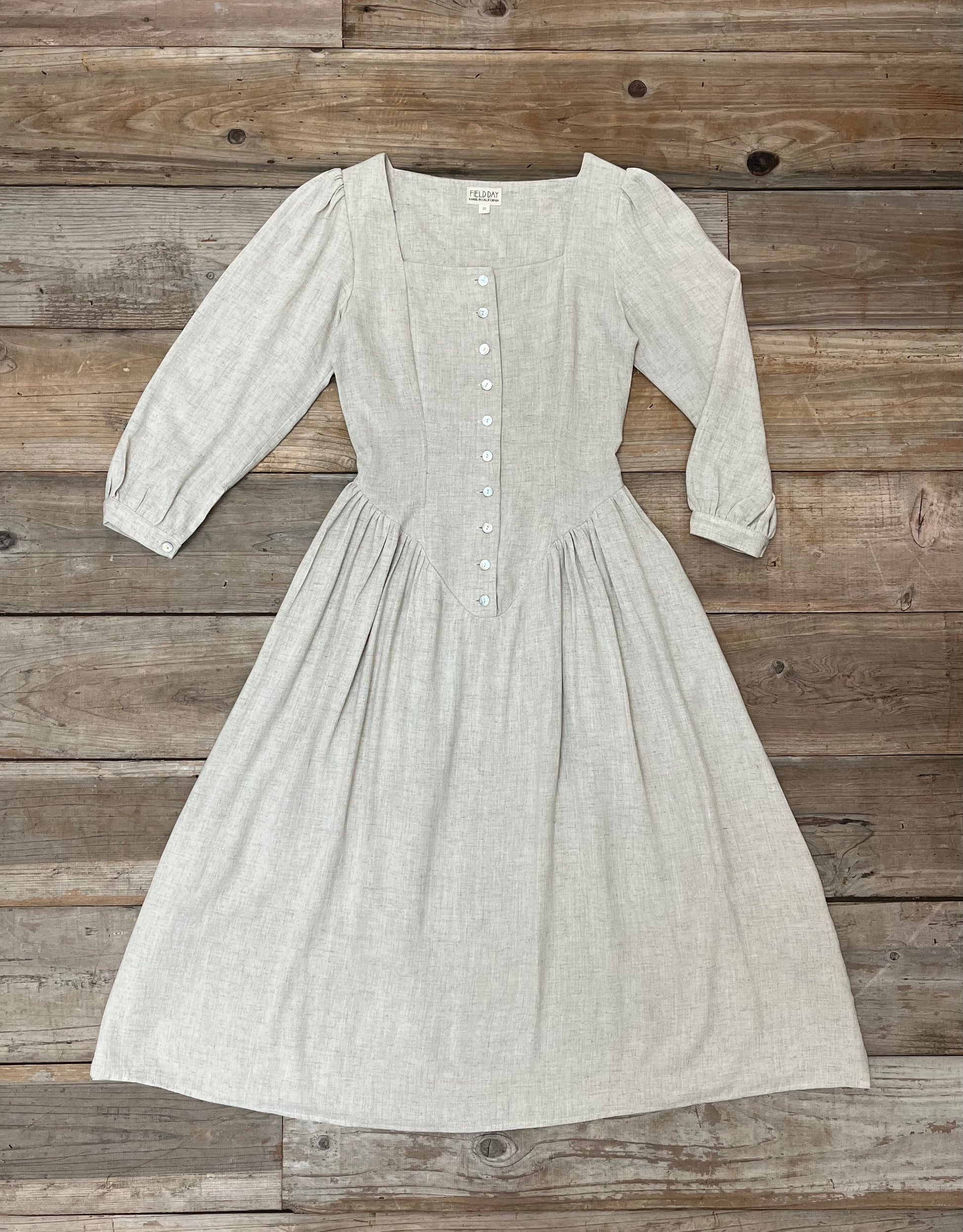 Prairie Dress in Oat Linen Field Day