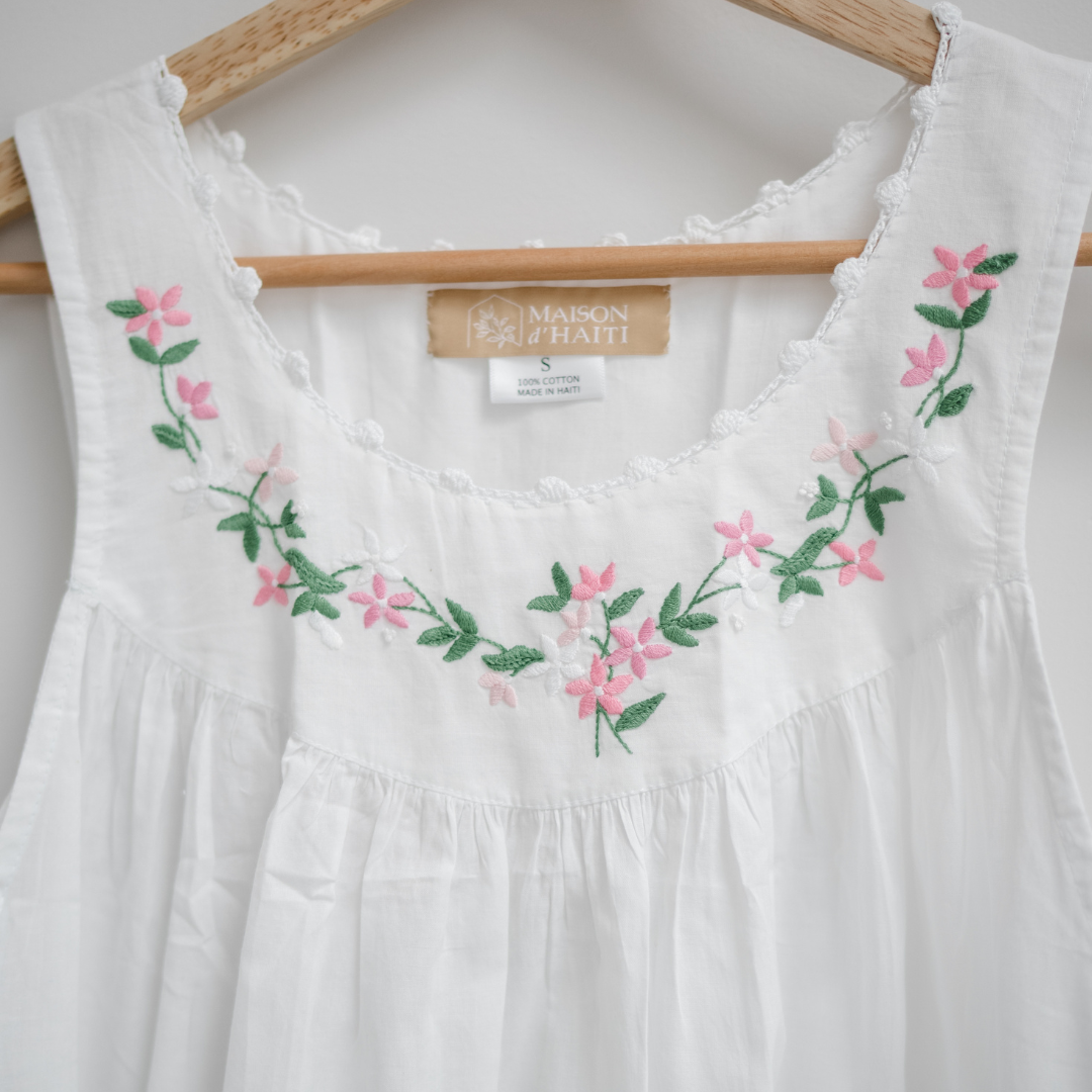 The Sarah Garland Nightgown - Pink Maison d'Haiti