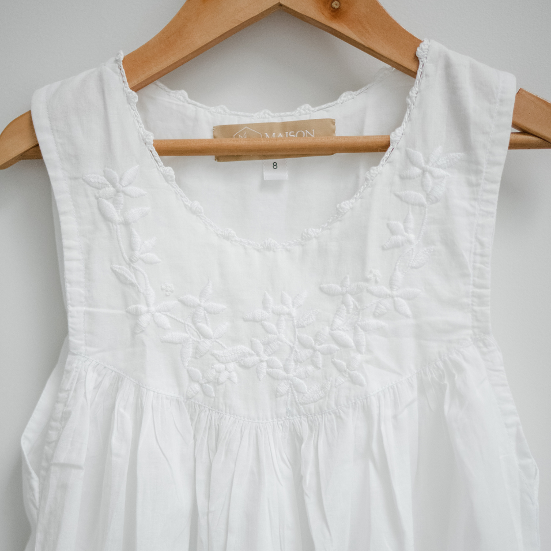 Little Girl Dress - White Garland Maison d'Haiti