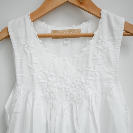 Little Girl Dress - White Garland Maison d'Haiti