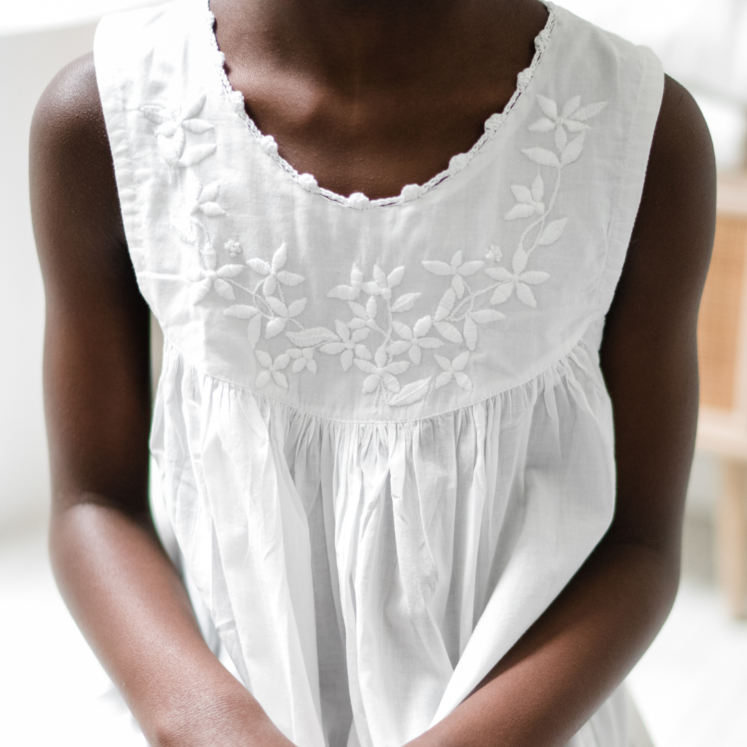 Little Girl Dress - White Garland Maison d'Haiti