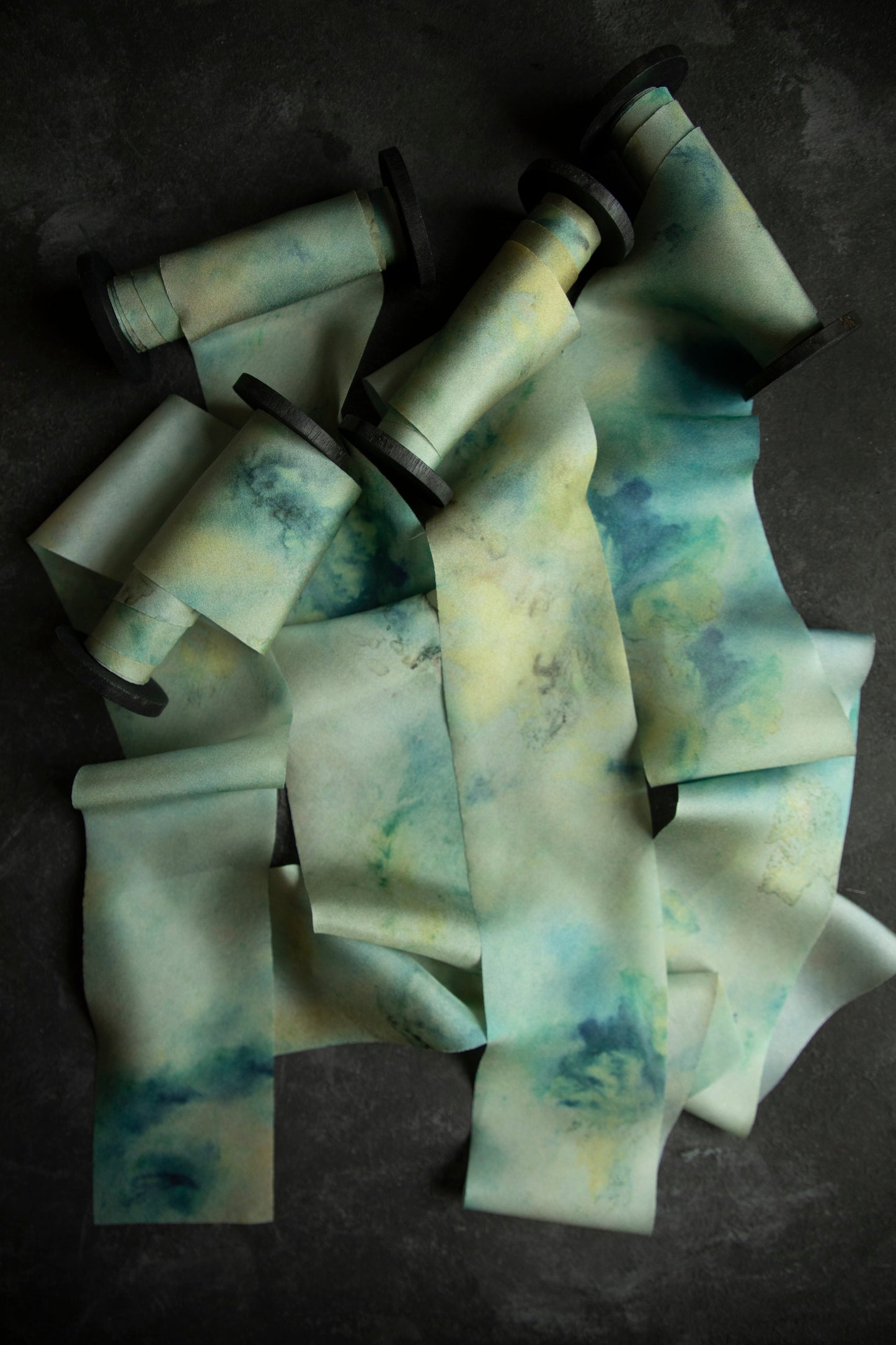 Botanical Print / Seascape Silk Ribbon