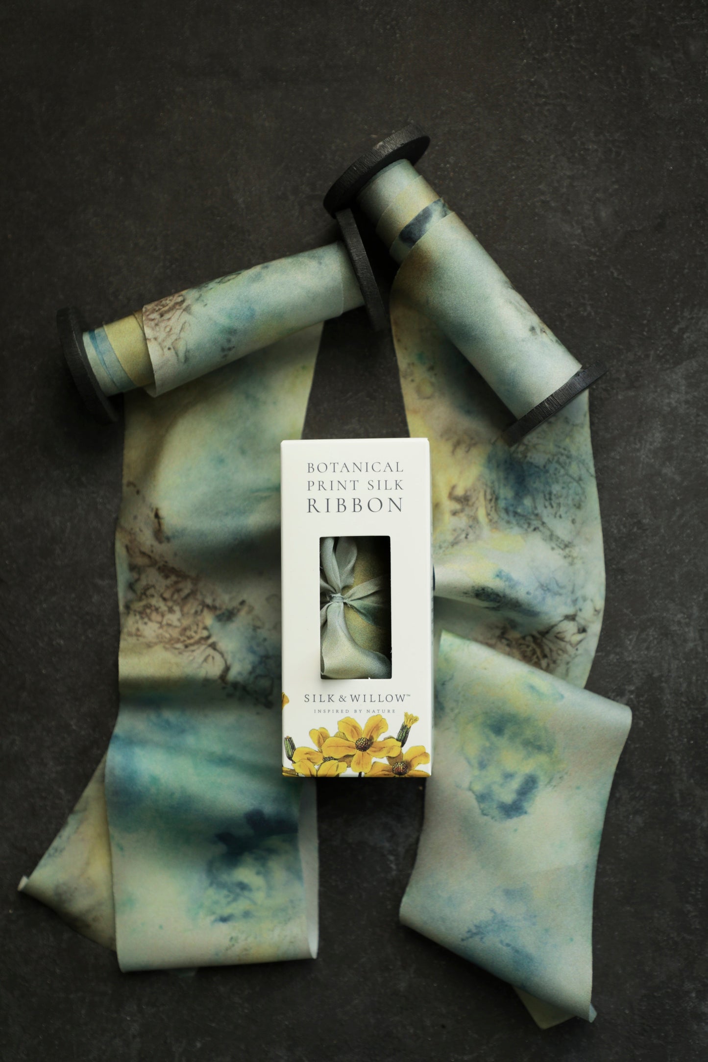 Botanical Print / Seascape Silk Ribbon