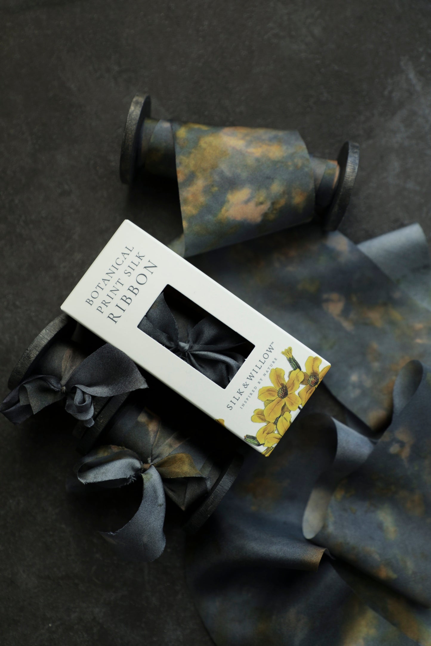 Botanical Print / Midnight Silk ribbon