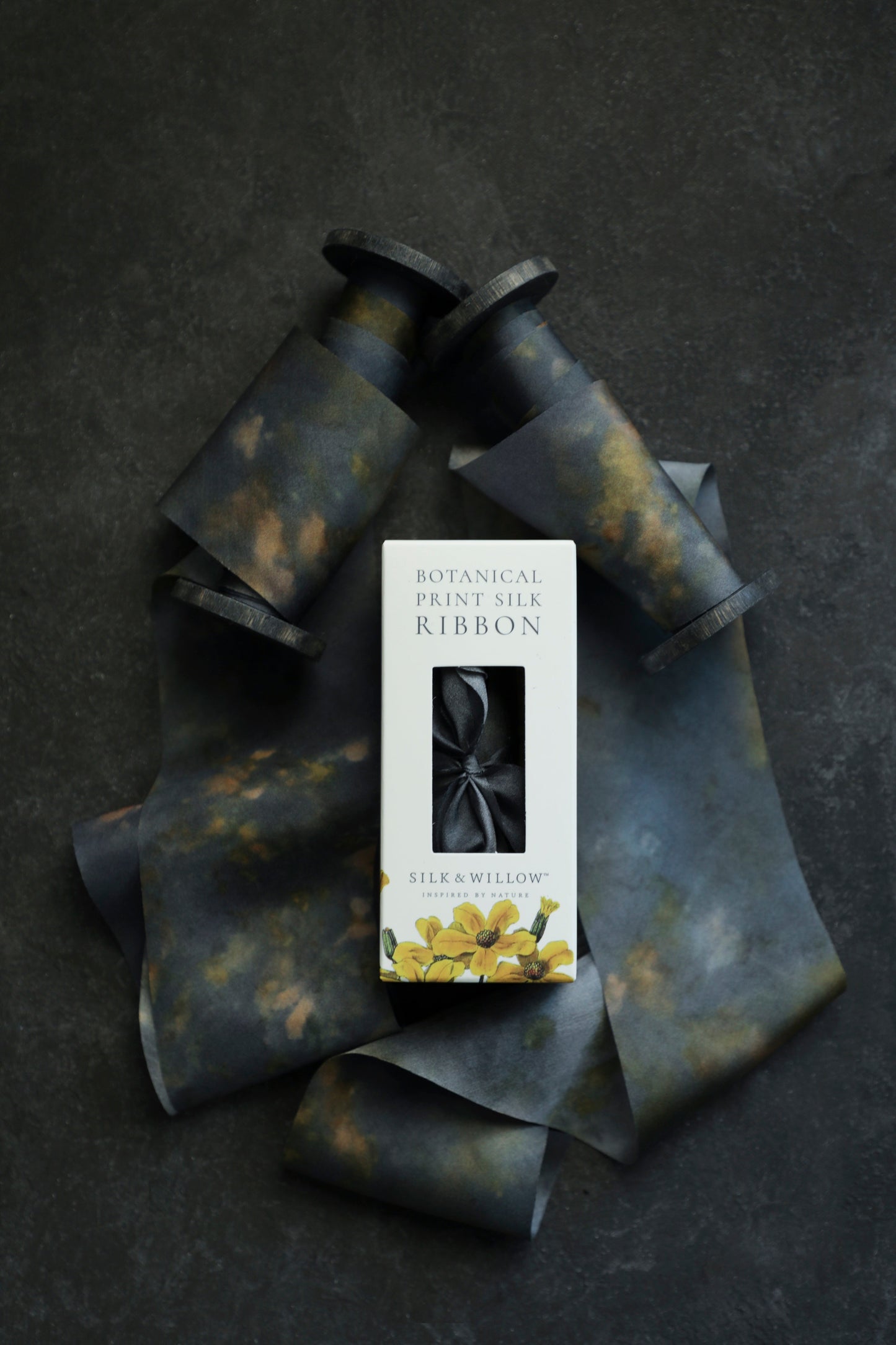Botanical Print / Midnight Silk ribbon