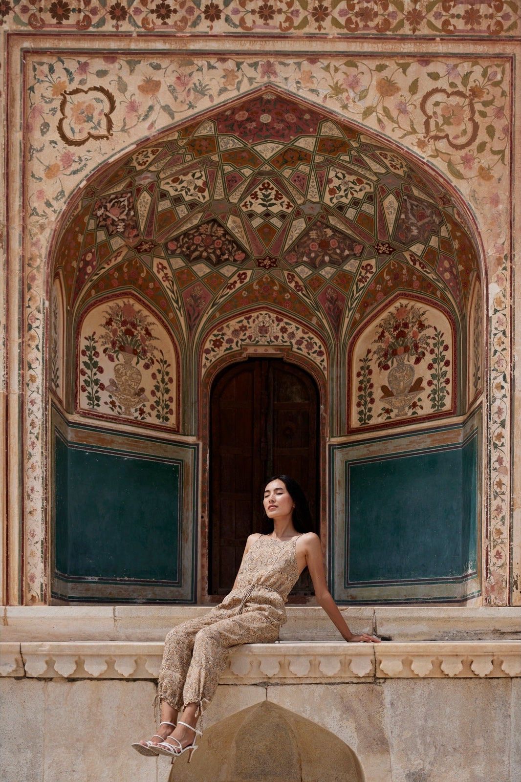 Hand-Printed Simané Jumpsuit (Desert Sand) CQC LA