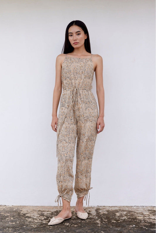 Hand-Printed Simané Jumpsuit (Desert Sand) CQC LA