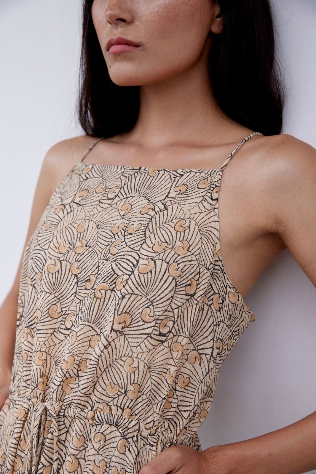 Hand-Printed Simané Jumpsuit (Desert Sand) CQC LA